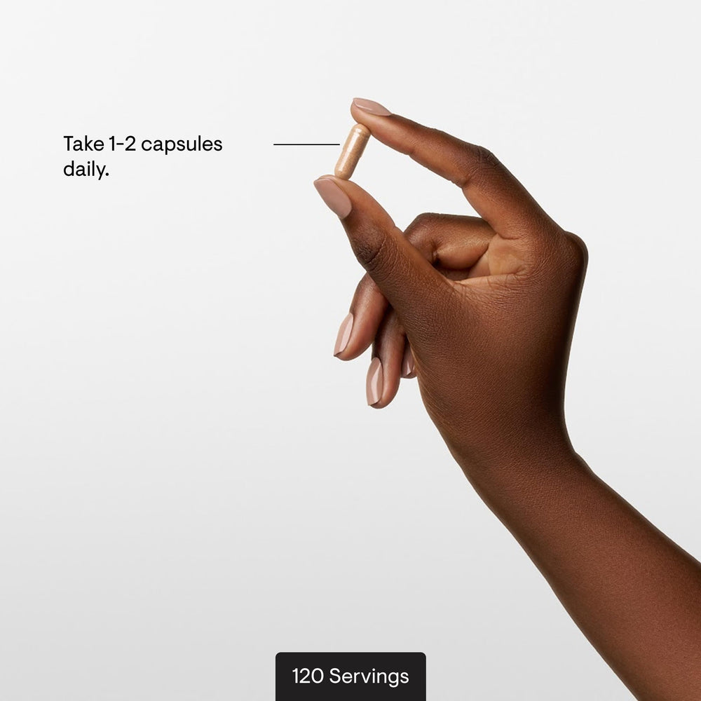 Thorne serving spoon beside capsules for easy daily dosing