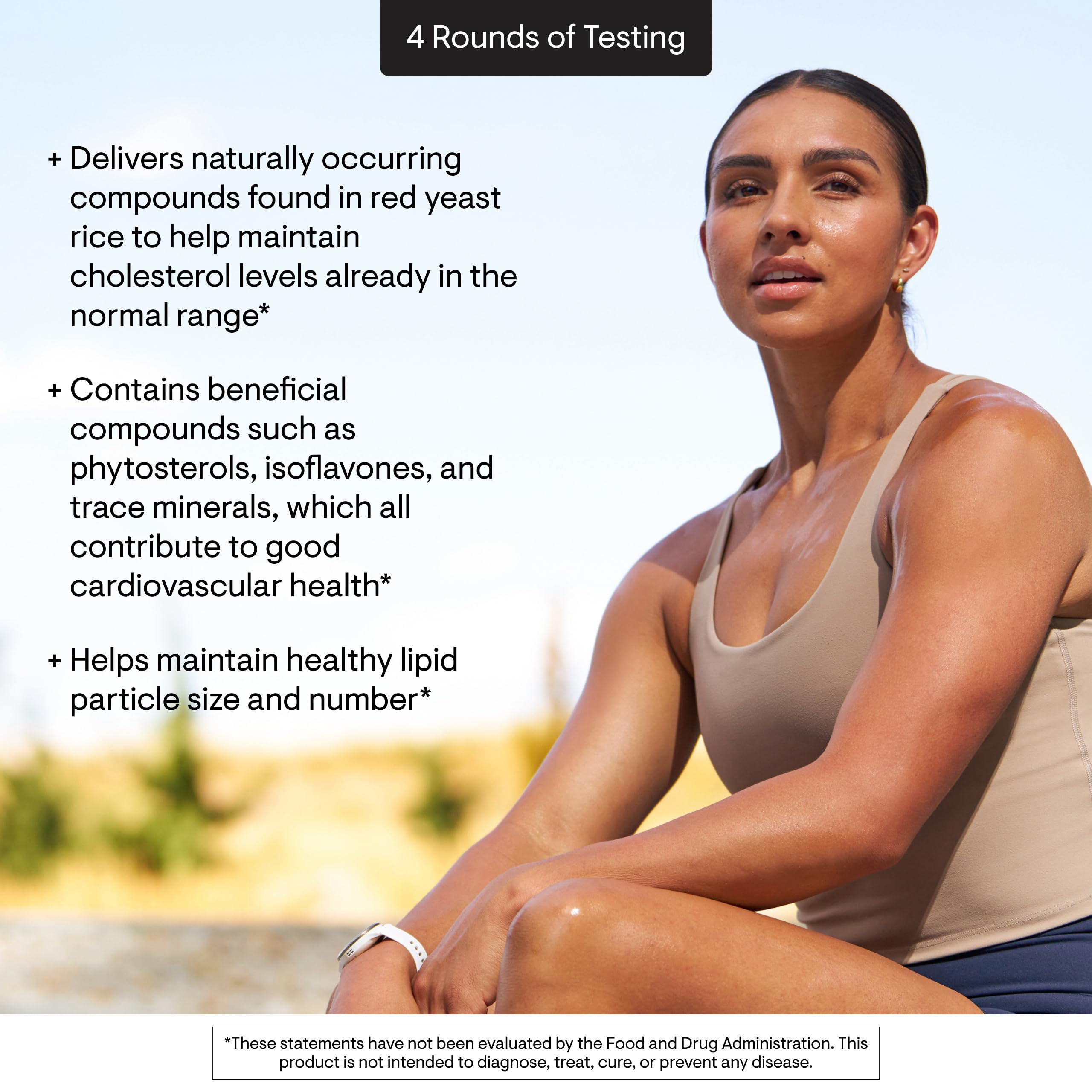 Thorne Red Yeast Rice gluten-free label on packaging, supporting dietary needs.