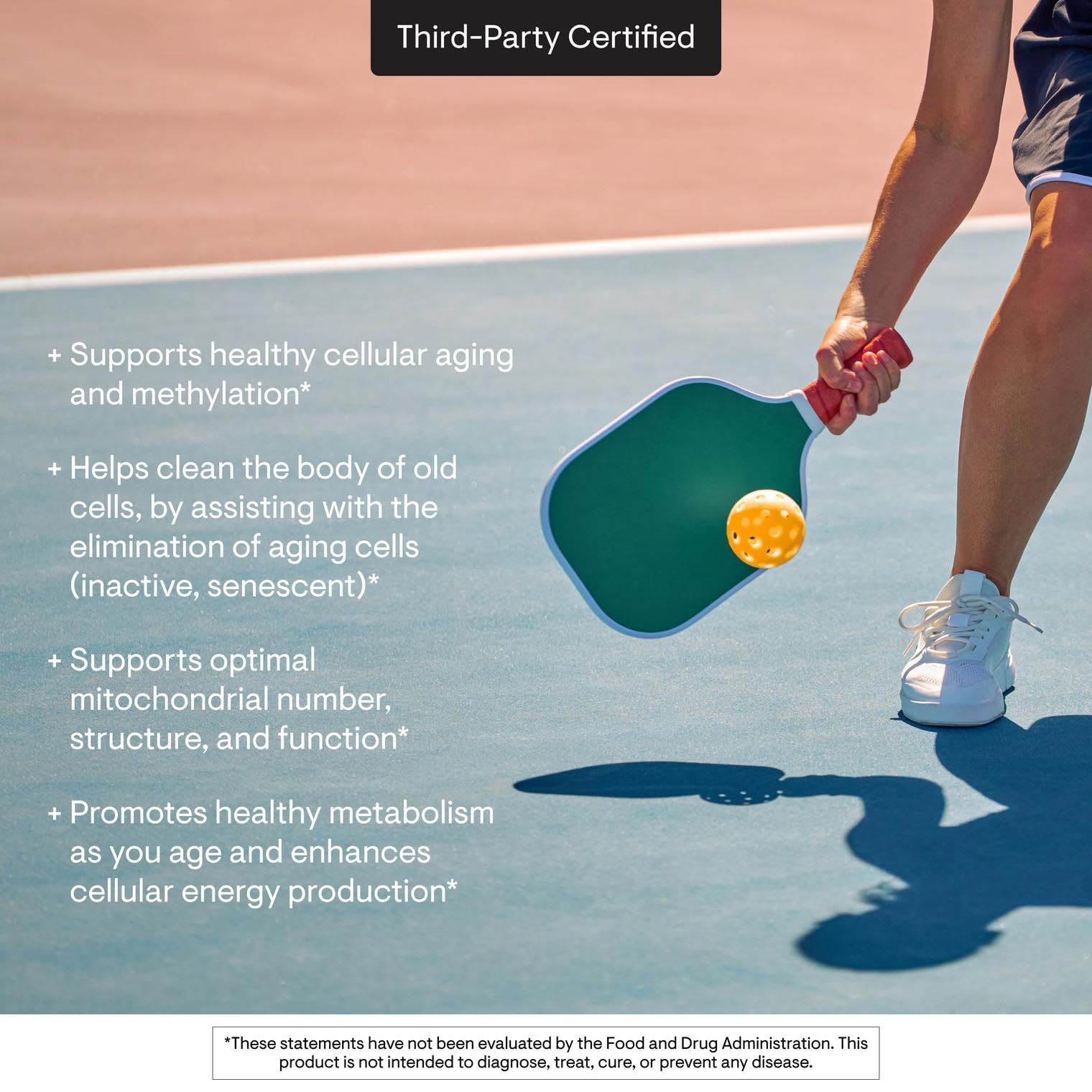 THORNE ResveraCel ingredients visual emphasizes NR, resveratrol, and quercetin.