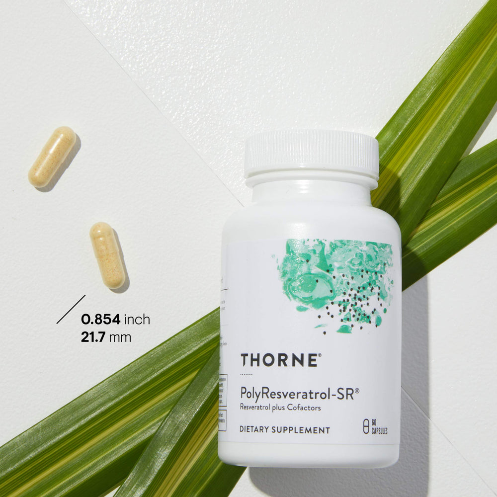 THORNE Resveratrol Complex ingredients graphic highlighting key components