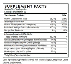 Close-up of THORNE Stress Balance capsules for daily adrenal support