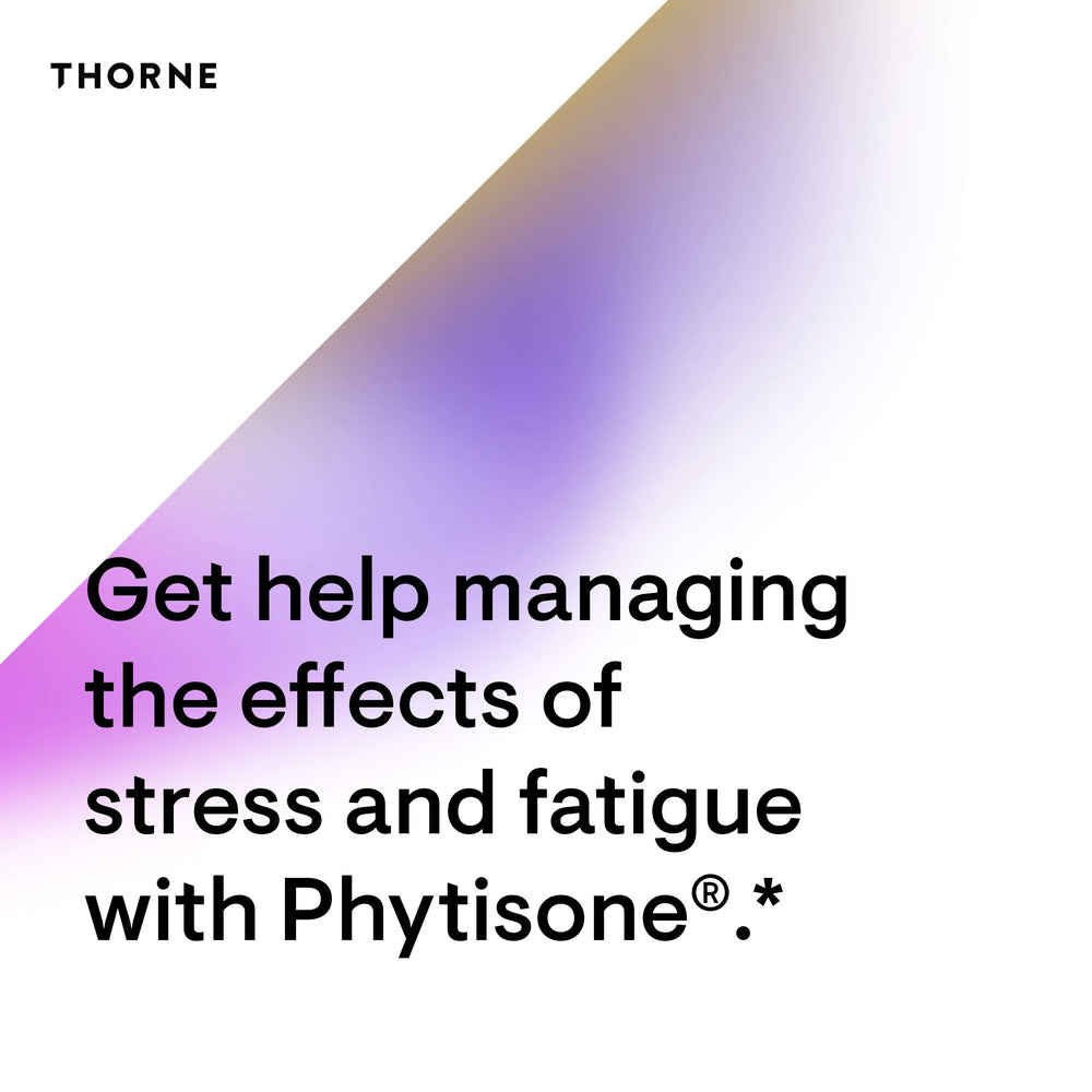 Ingredient panel on THORNE Stress Balance bottle with B vitamins and vitamin C