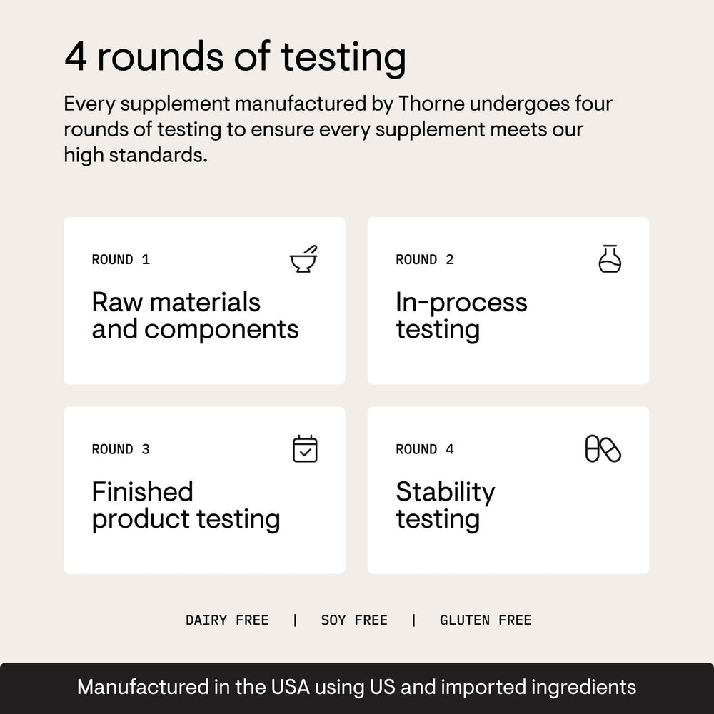 THORNE Super EPA packaging reflects third-party tested safety and purity