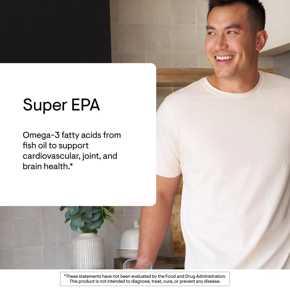THORNE Super EPA softgel capsules offer convenient omega-3 intake for brain and joints