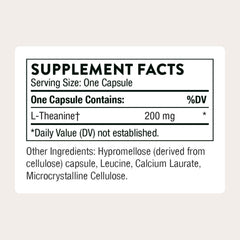THORNE Theanine label closeup shows ingredients and quality