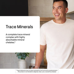 Thorne Trace Minerals label detail emphasizing zinc, boron and selenium