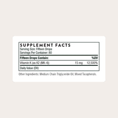 THORNE Vitamin K2 Liquid dropper dispensing precise 1 mg serving for heart health