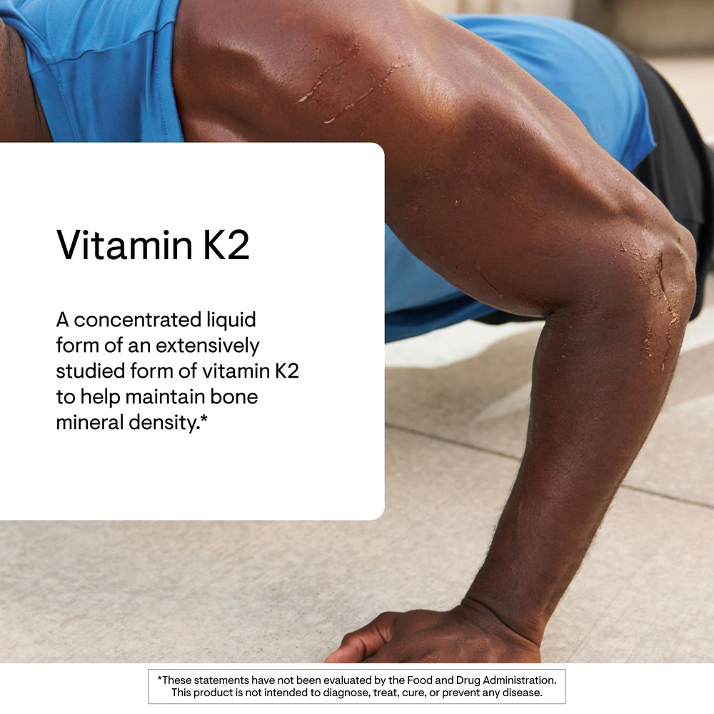 THORNE Vitamin K2 Liquid bottle with self-dispensing top for accurate dosing
