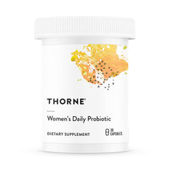 THORNE Women's Daily Probiotic bottle front highlighting shelf-stable daily use for immune support