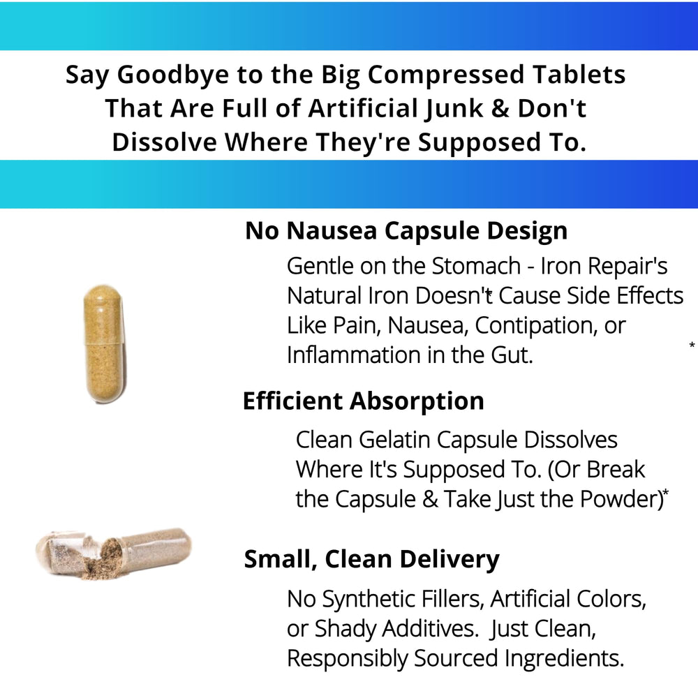 Three Arrows Low FODMAP label emphasizes easy-to-digest iron option