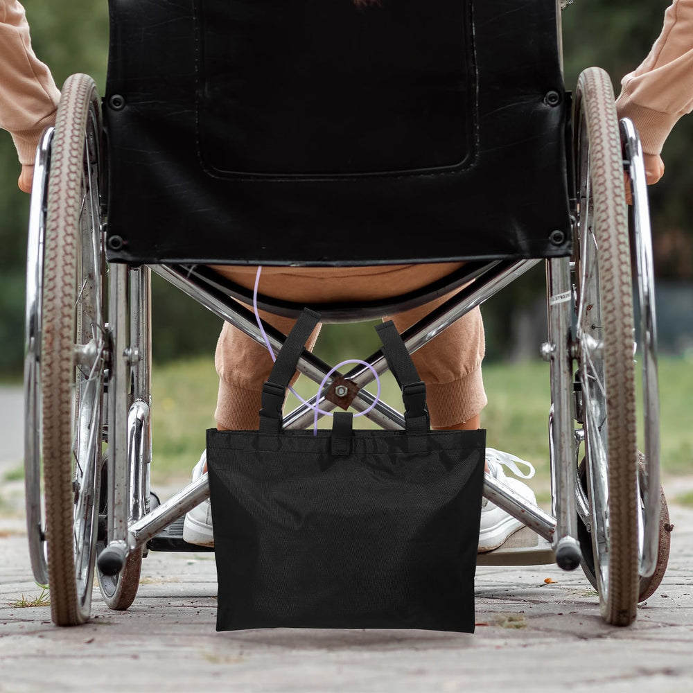 Threlaco discreet bag cover on a wheelchair setup for privacy