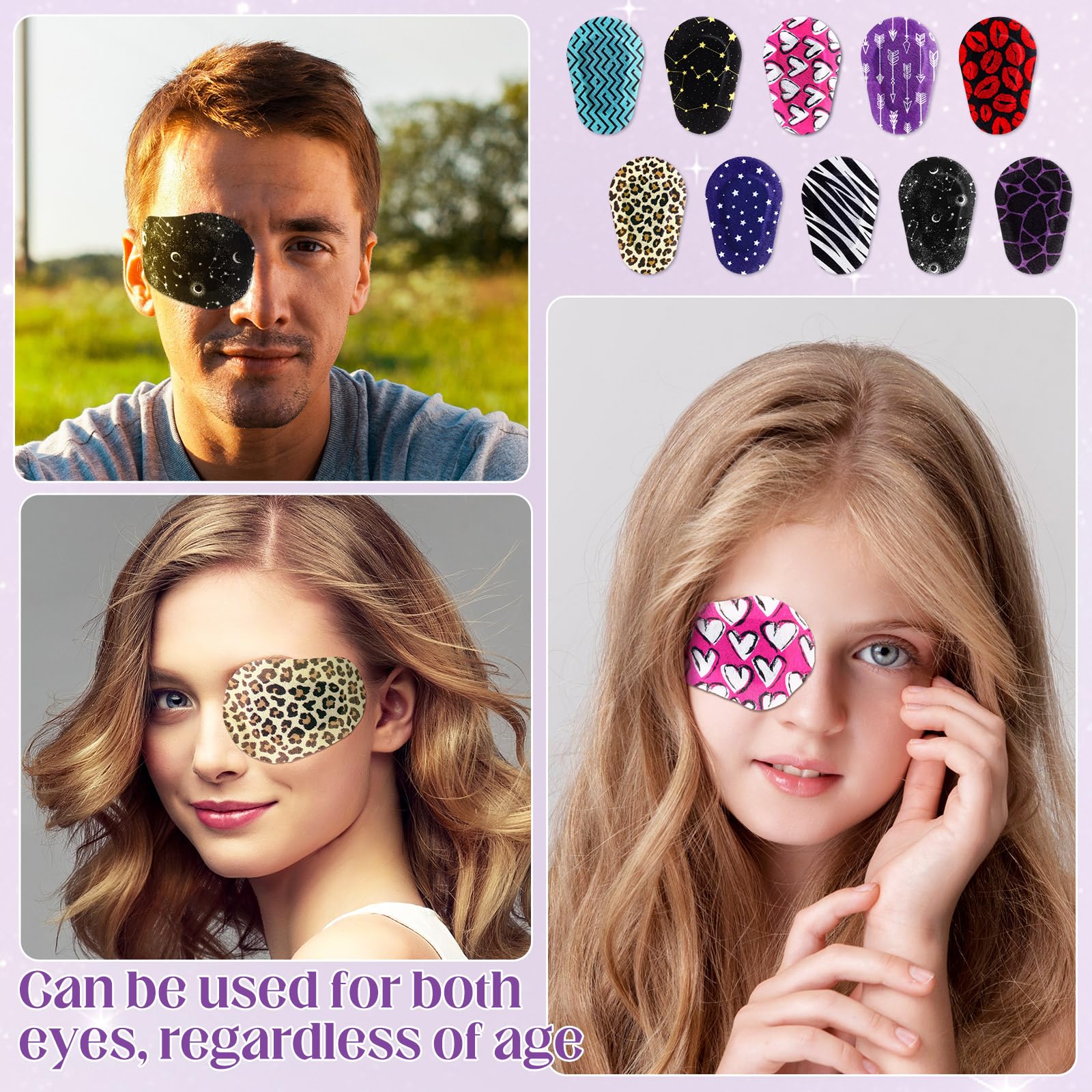 Threlaco eye patches zebra stripes offer comfortable fit and easy placement.