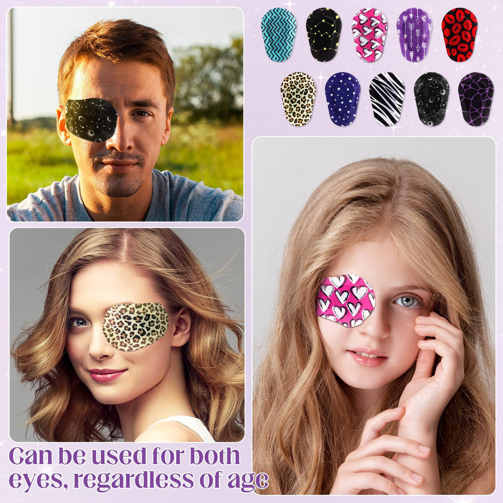 Threlaco eye patches zebra stripes offer comfortable fit and easy placement.
