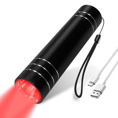 Threnthos red light therapy device pen front view for targeted muscle support.