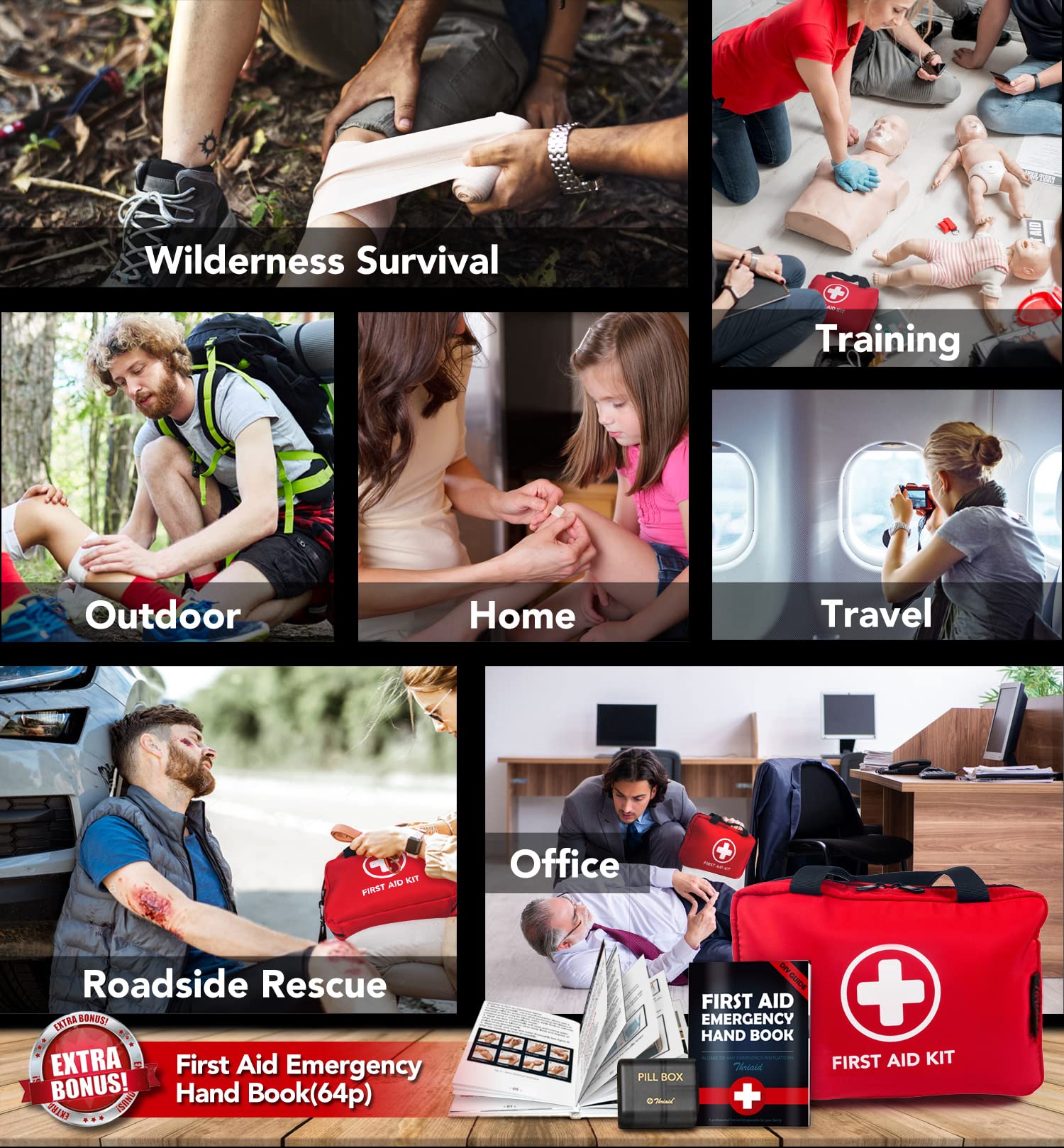 THRIAID kit with sturdy carrying handles for easy transport