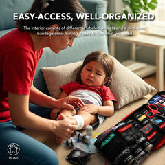 THRIAID kit with dedicated bandage area for essentials.