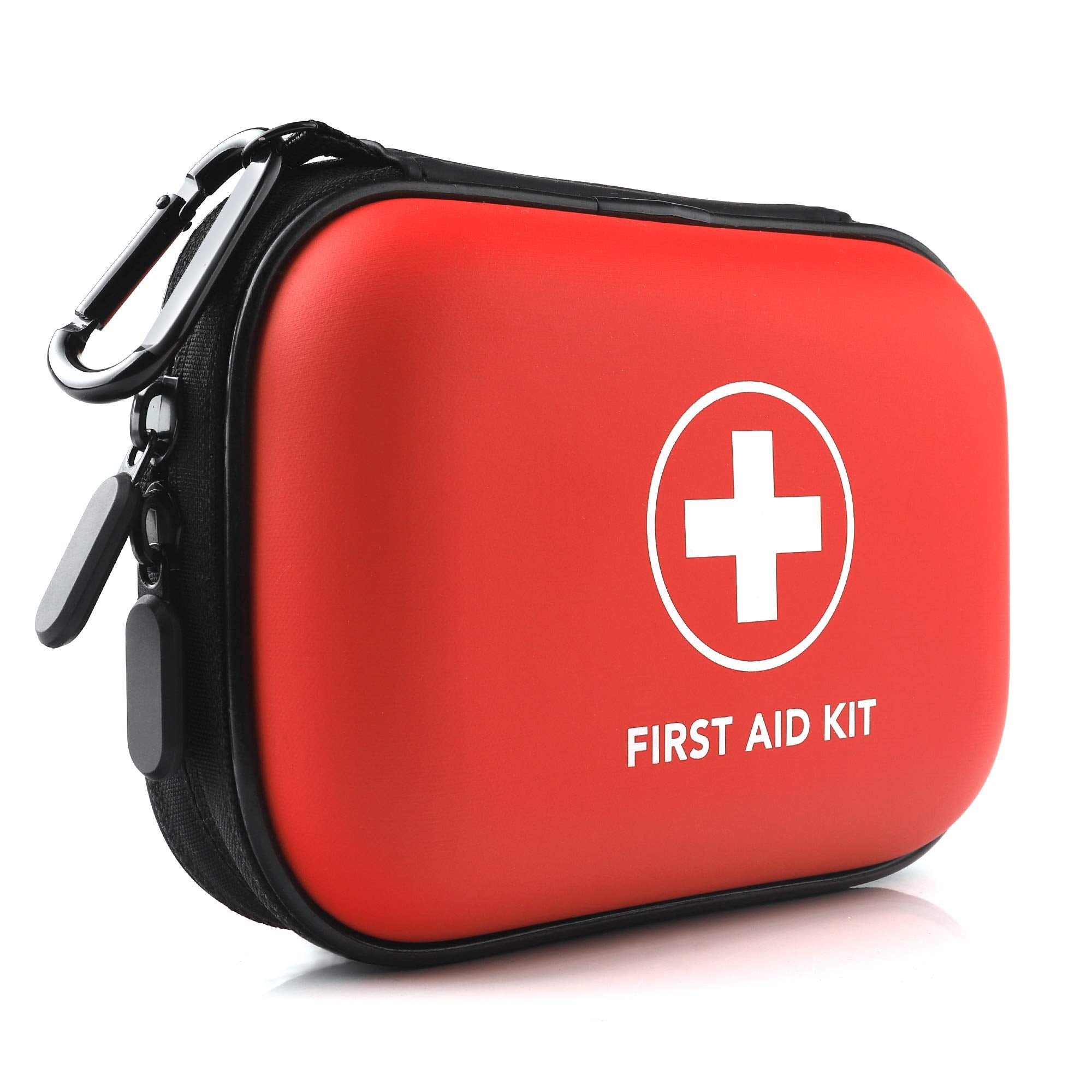 THRIAID mini first aid kit in red with a compact case for travel readiness