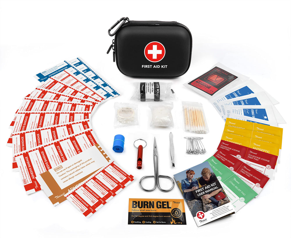 THRIAID Mini First Aid Kit compact size fits bags and cars