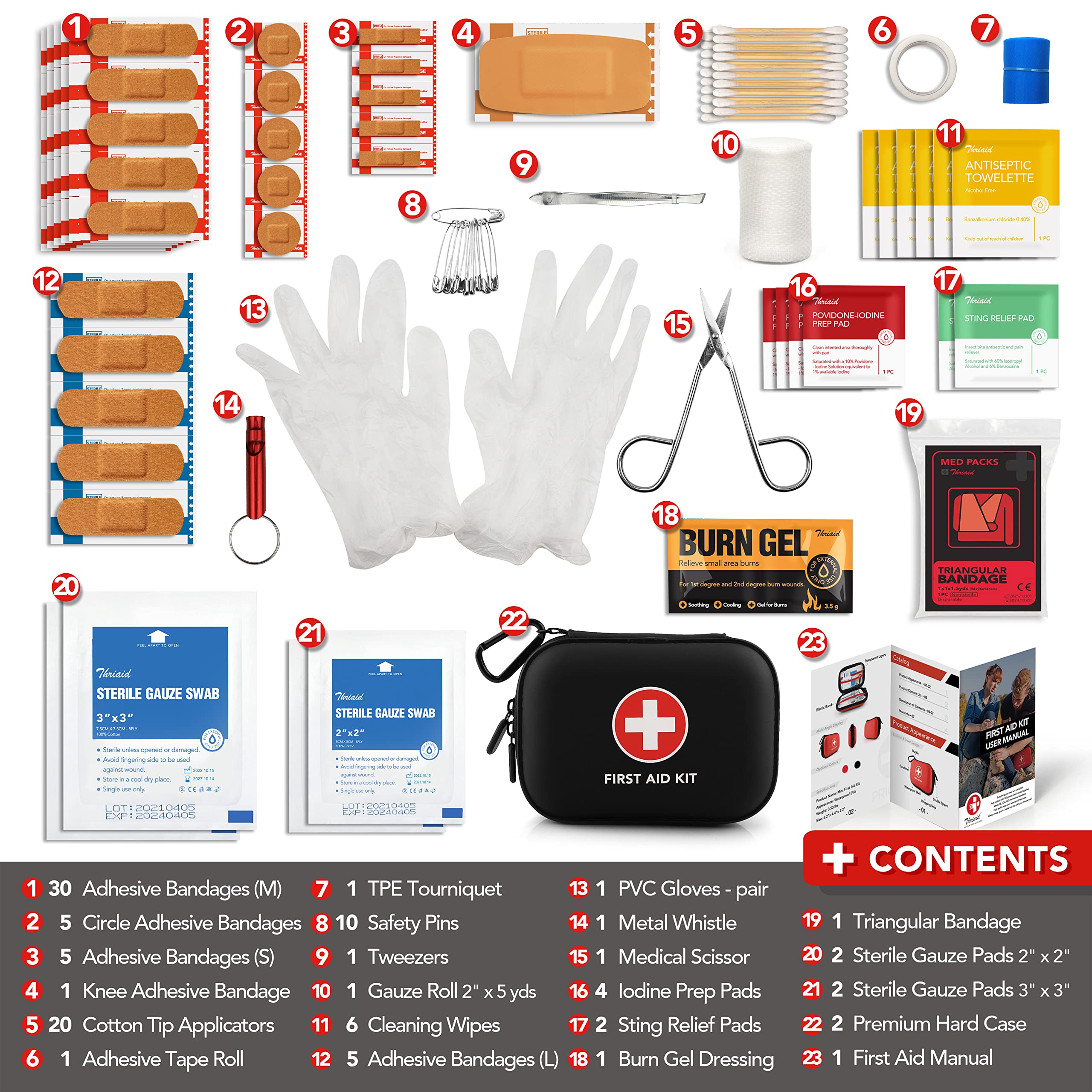 THRIAID Mini First Aid Kit durable shell designed for outdoor adventures