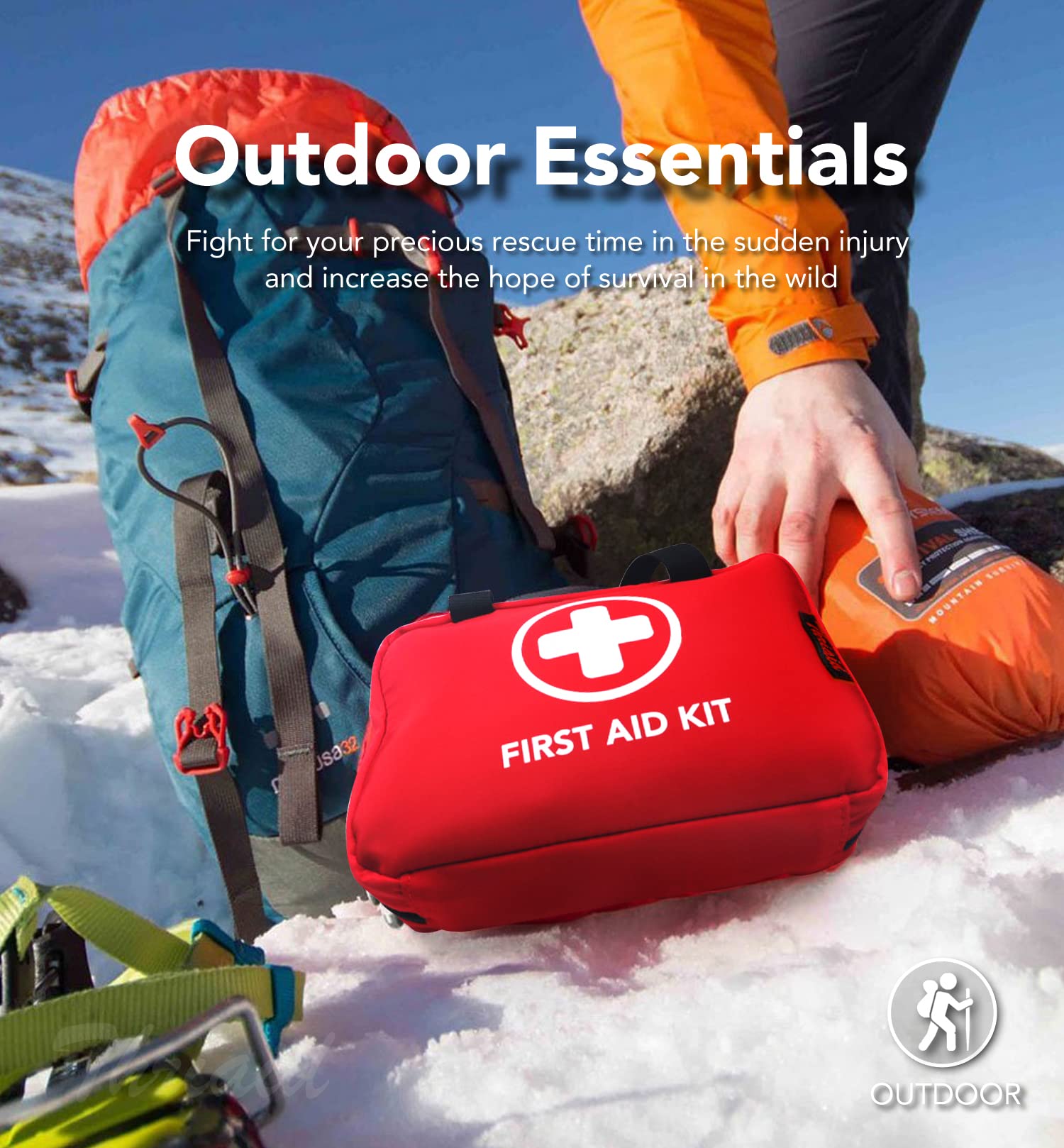 Tourniquet and iodine pads in THRIAID kit for quick on-site care