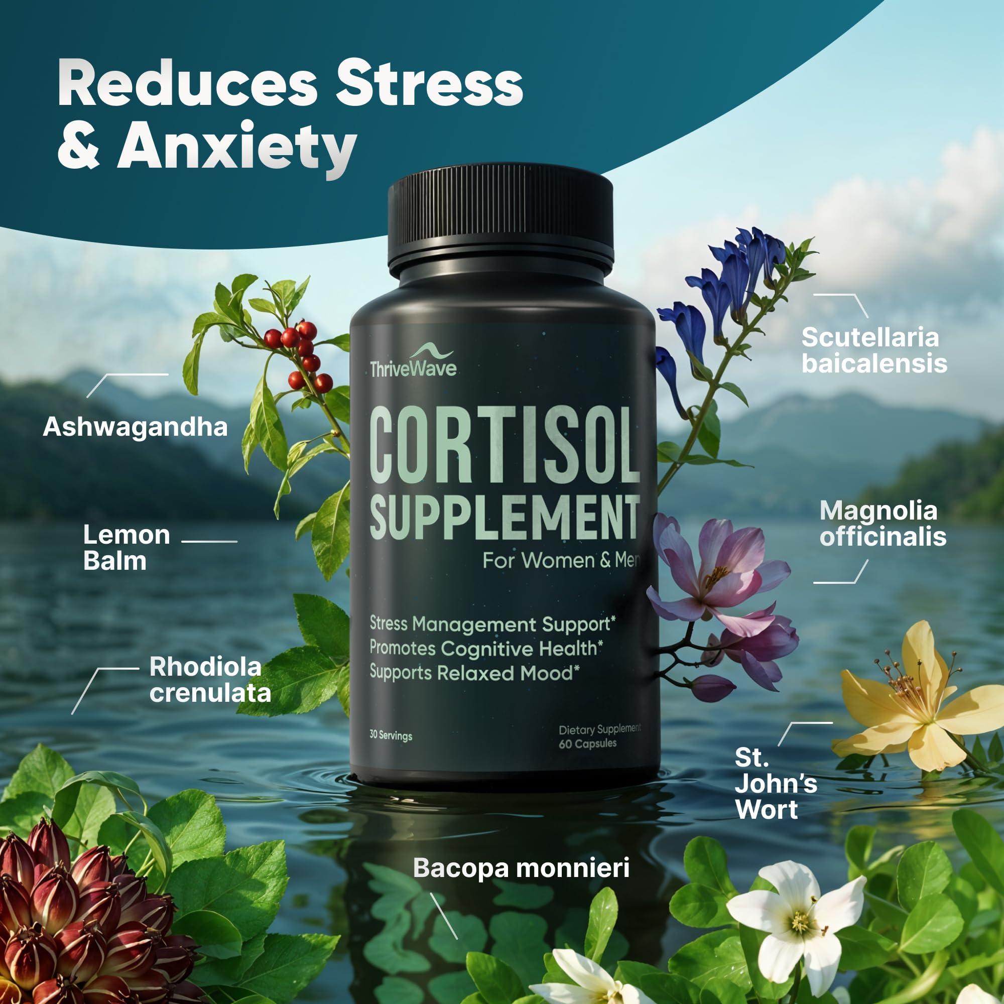 ThriveWave htp gaba l-theanine blend for emotional calm.
