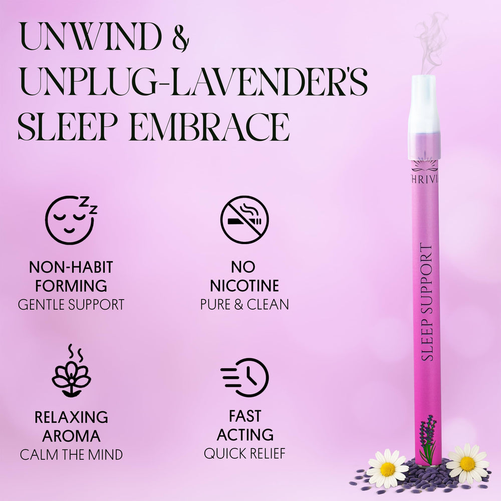 Thrivia diffuser pen packaging highlighting compact portable relaxation tool.