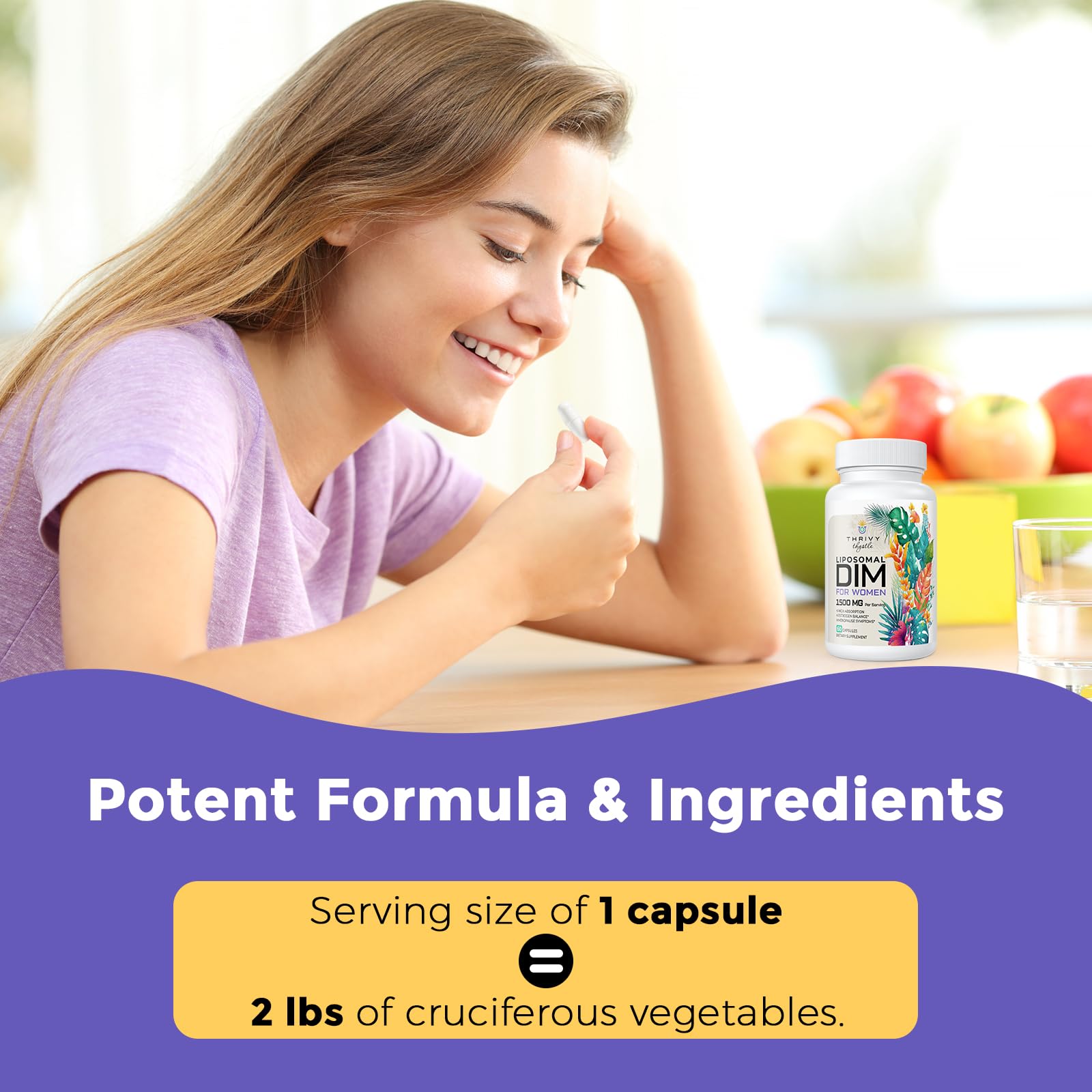 ThrivyThystle daily-use dosage image inviting an easy routine.