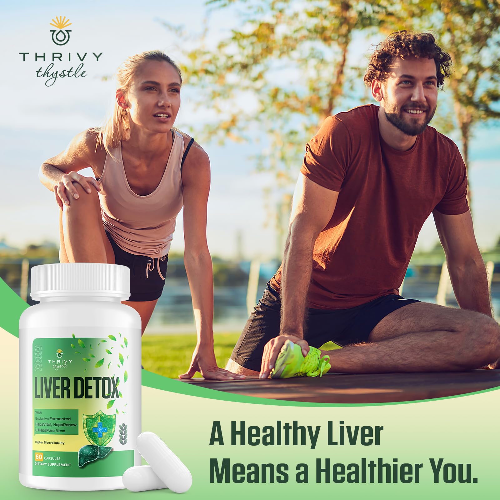 ThrivyThystle HepaProbiotics blend image promoting gut-liver axis balance