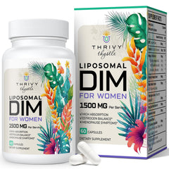 ThrivyThystle Liposomal DIM bottle view showing convenient hormone support.