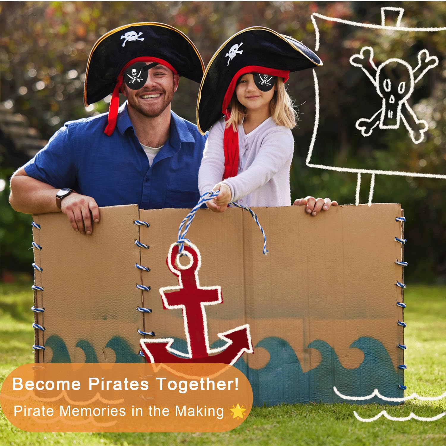 THSIREE 3D skull and crossbones eye patch fits without eye pressure