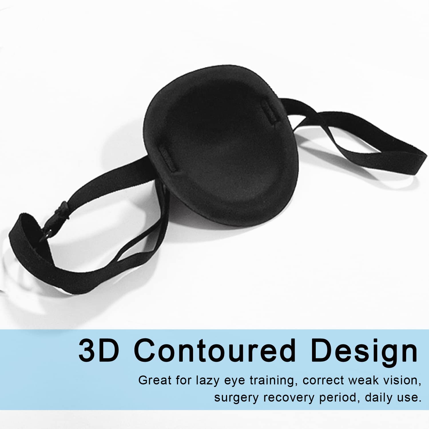 Parche ocular THSIREE diseño 3D con ranura para mayor confort.