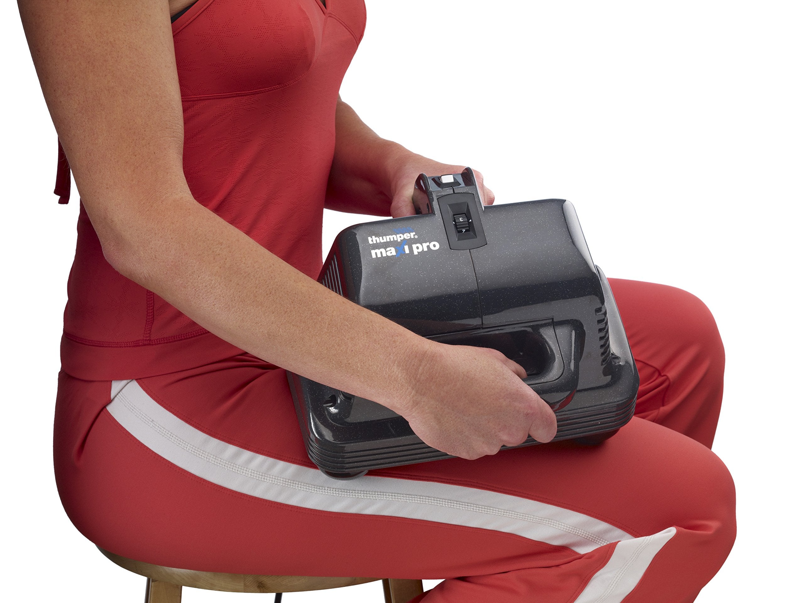 Thumper Maxi Pro massager weighs 7lbs for stable, controlled use.