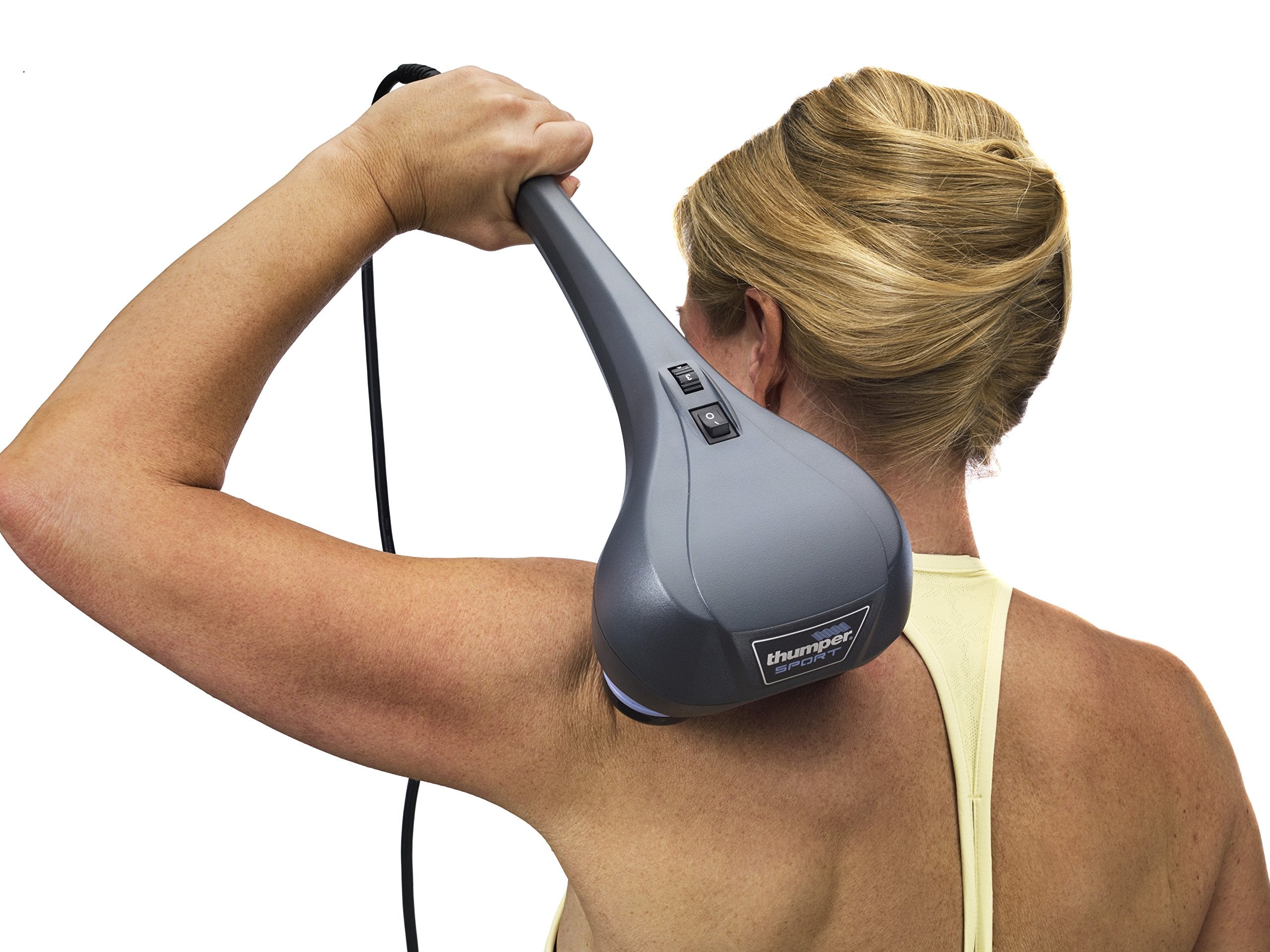 Thumper Sport 12-foot cord enables flexible positioning during massage sessions.