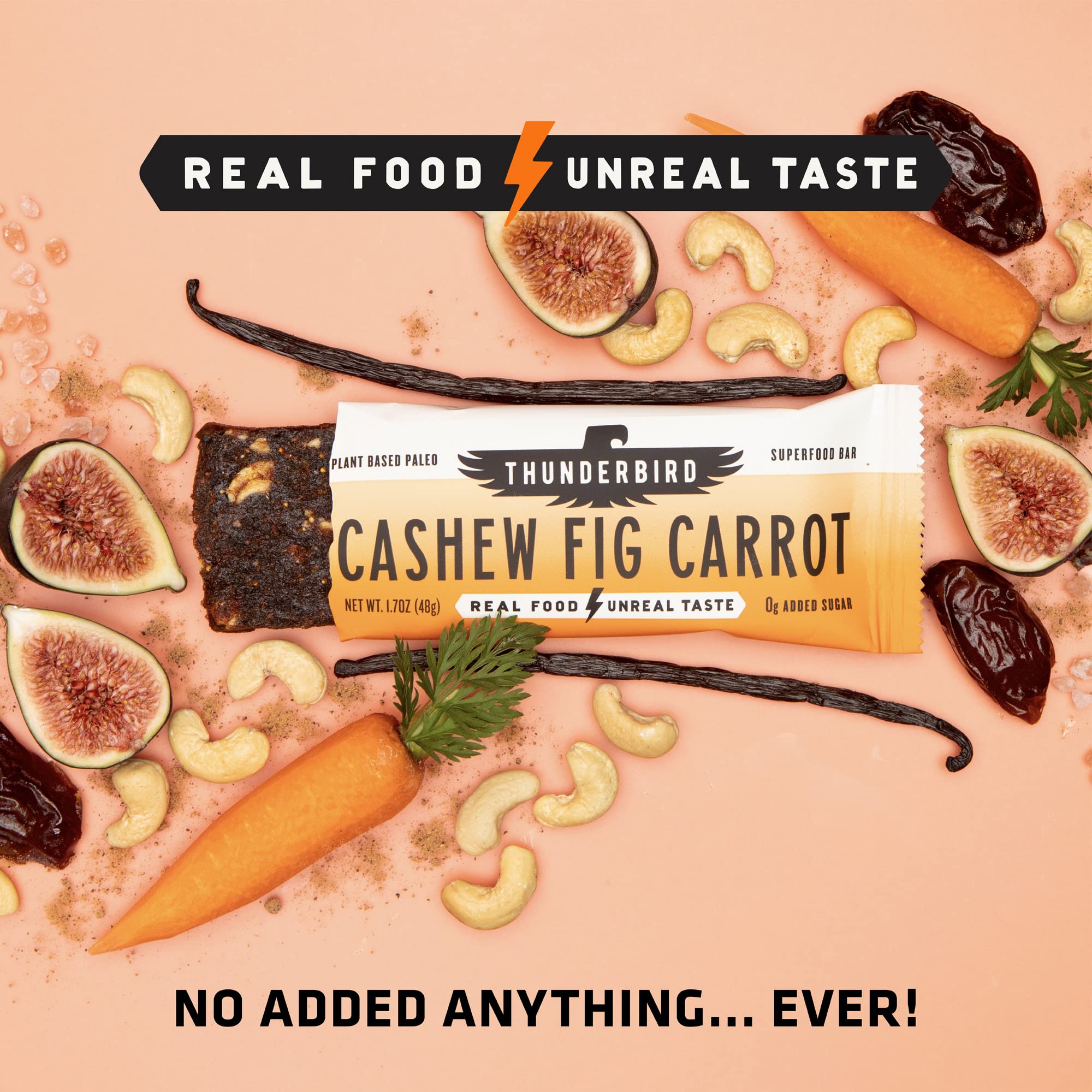 Packaging showcases Austin origins and clean ingredients of Thunderbird Real Food Bar.