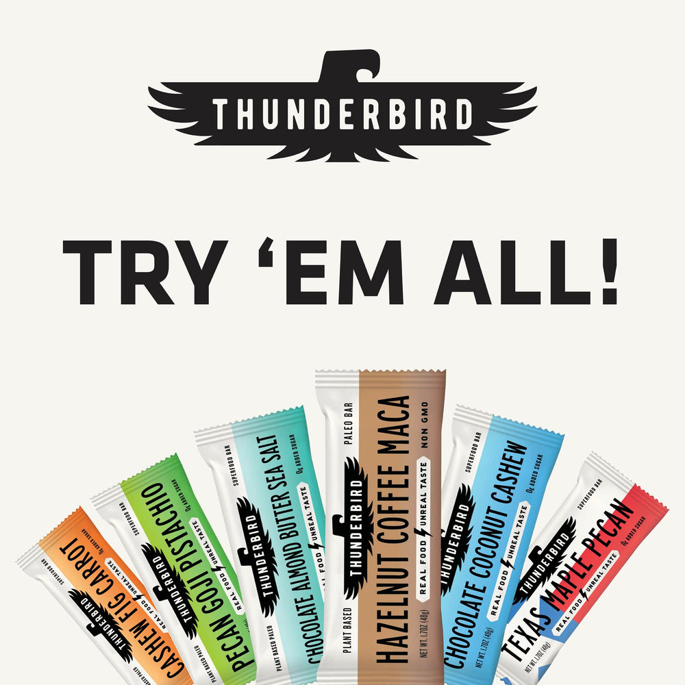 Thunderbird Bars Hazelnut Coffee Maca in a lunchbox for a convenient paleo vegan snack.