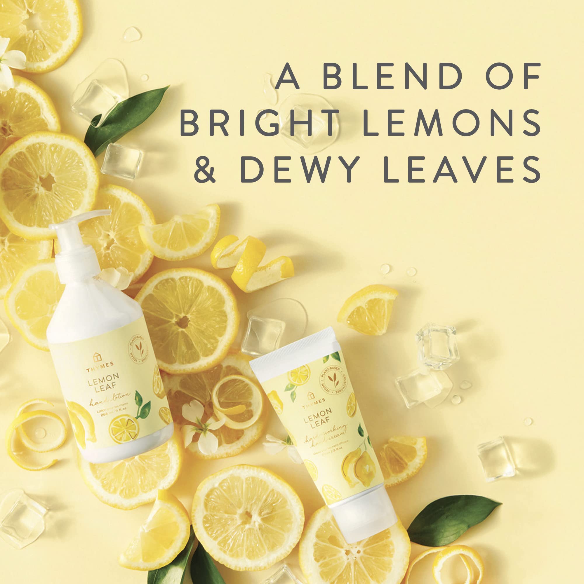 Thymes Lemon Leaf mist spray action for quick room refresh.
