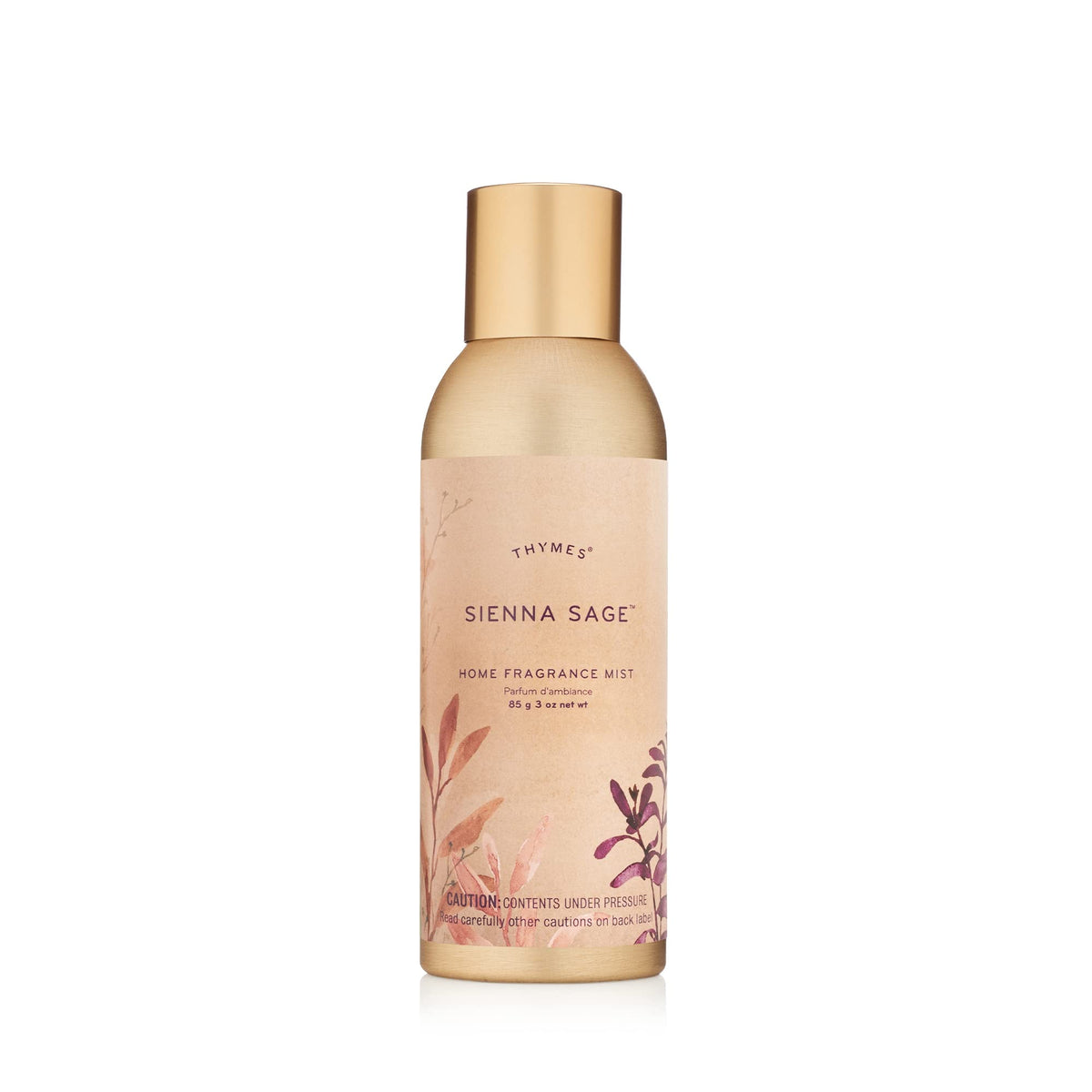 Thymes Sienna Sage bottle-mist showcases a refined aroma that freshens any room.