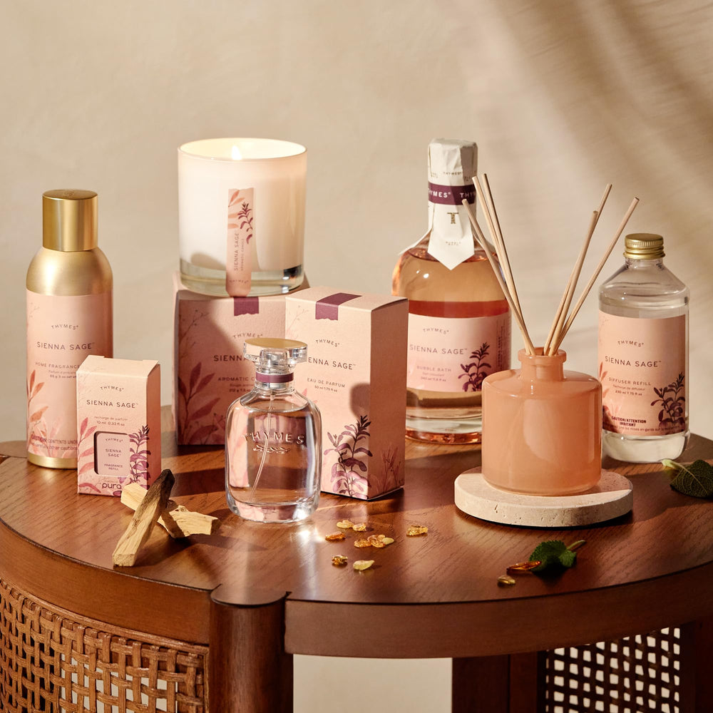 Thymes Sienna Sage packaging-box presents premium, gift-ready design.