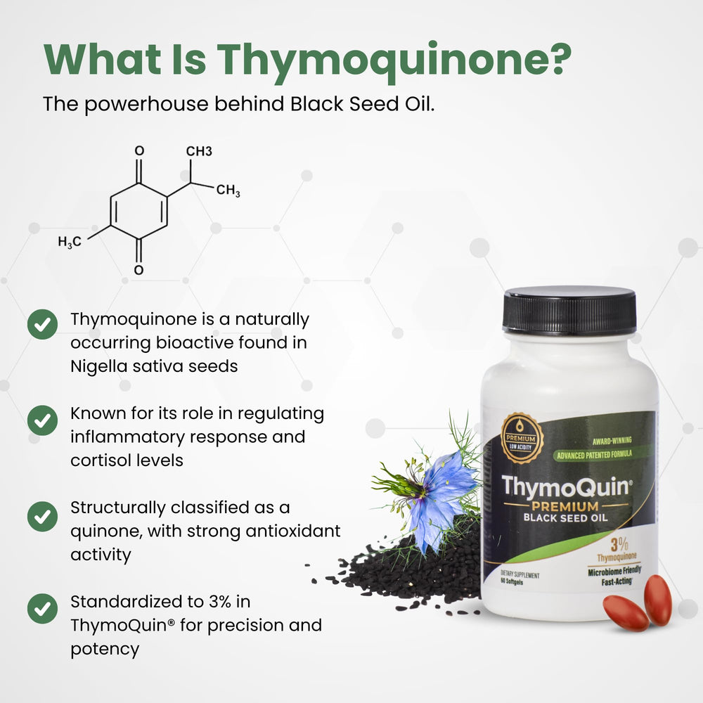 ThymoQuin bottle with eco-friendly packaging for sustainability.