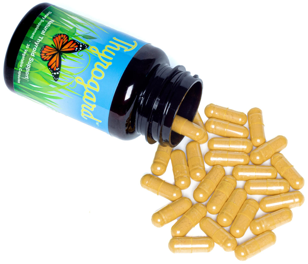 Thyrogard ingredients label shows plant-based, gluten-free capsules