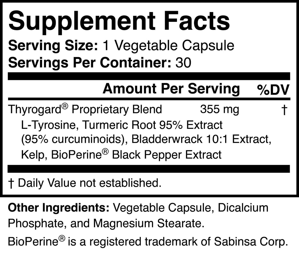Thyrogard pills inside amber bottle ready for everyday use