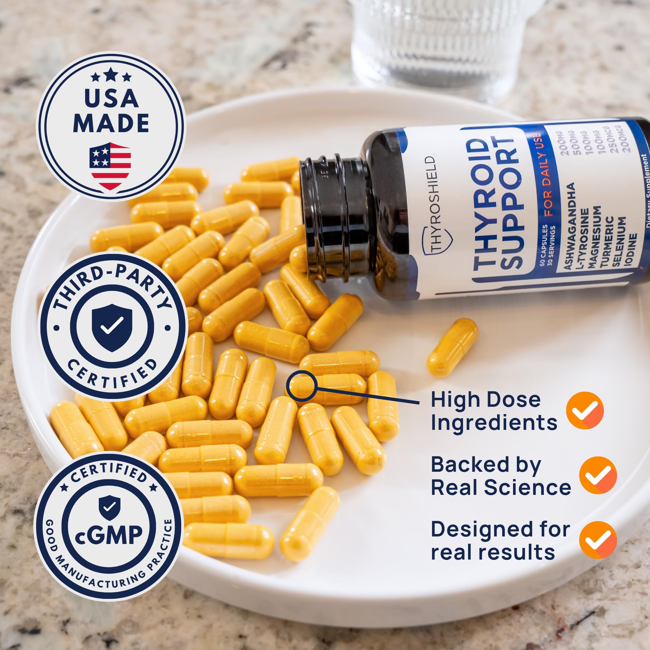 ThyroShield COA verification badge signals third-party testing.