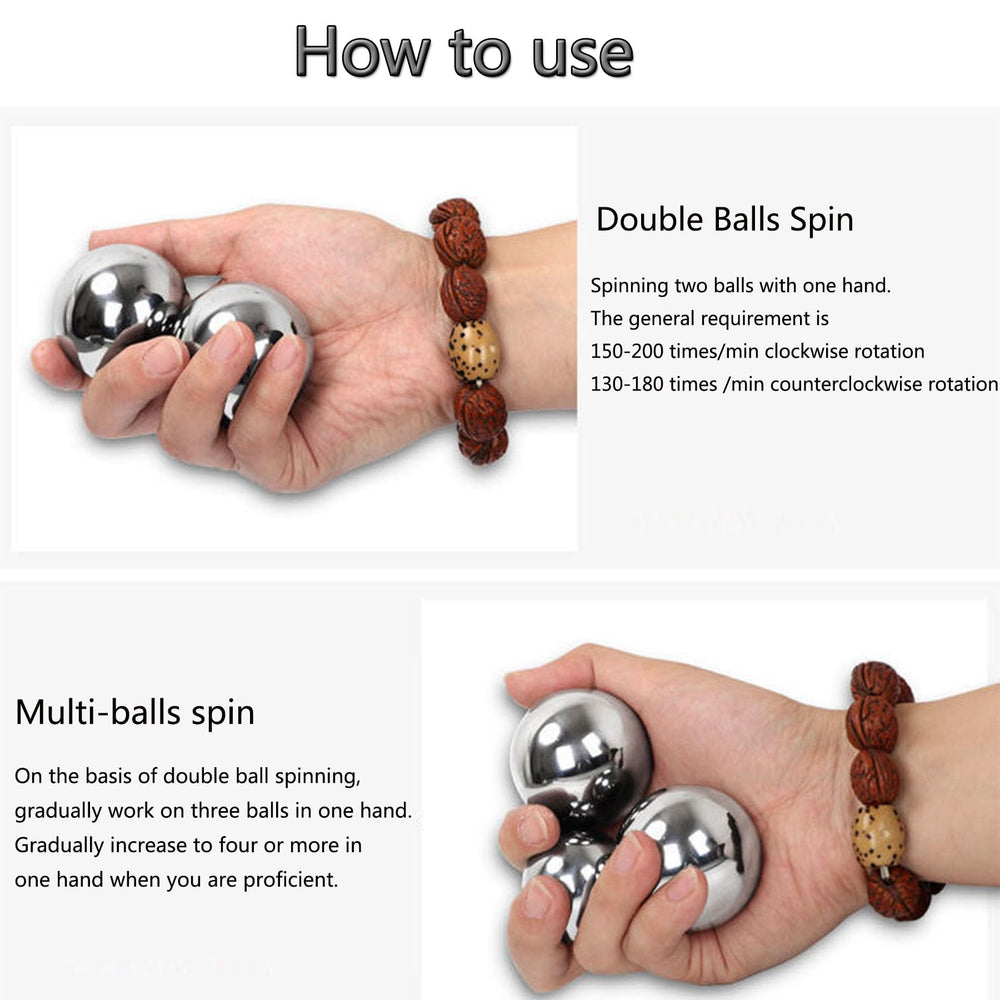Tianigo Baoding balls in-use demonstration for stress relief and focus.