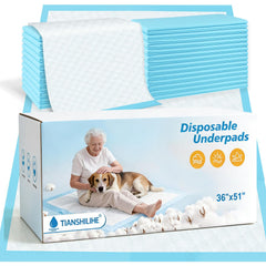 TIANSHILIHE bed pads packaging shows 40-count box for caregiver protection.