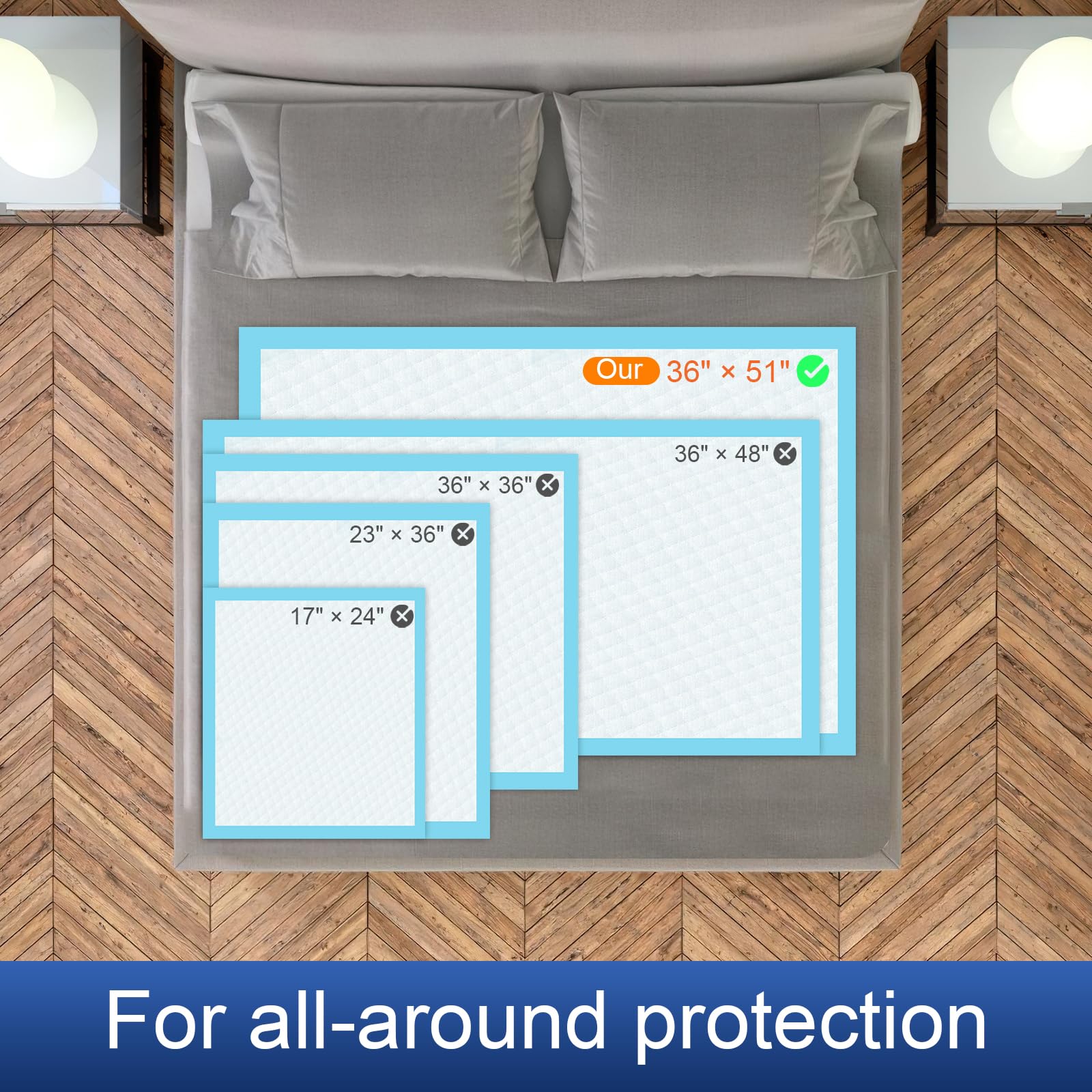 TIANSHILIHE bed pads top layer close-up highlights quilted, skin-friendly surface.