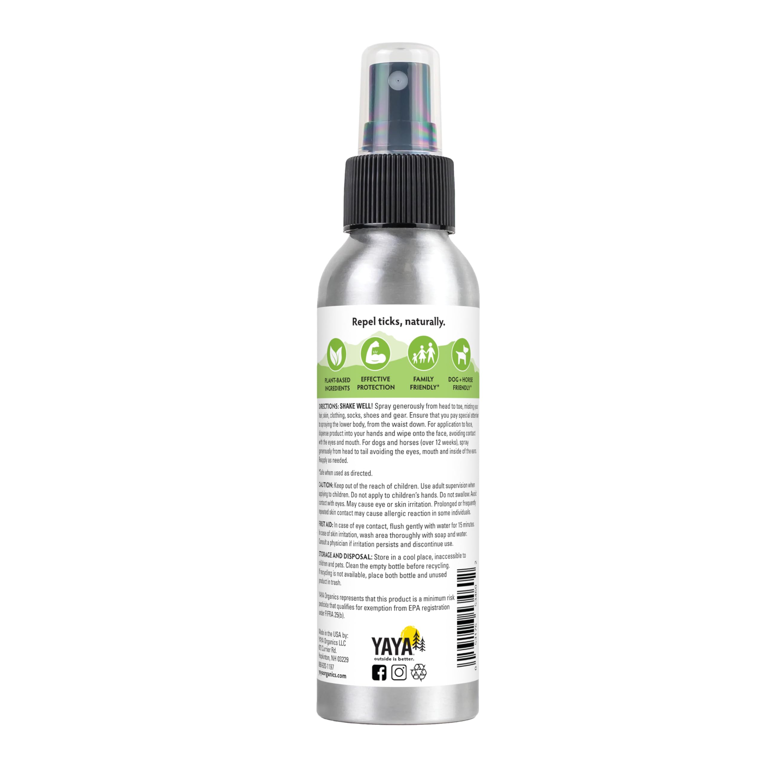 Tick Ban aluminum spray bottle for convenient, DEET-free protection.