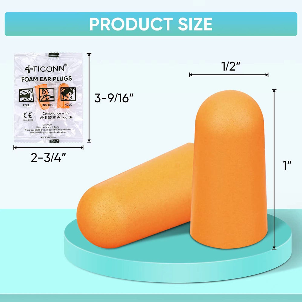 TICONN comfort-fit ear plugs designed for all-day wear