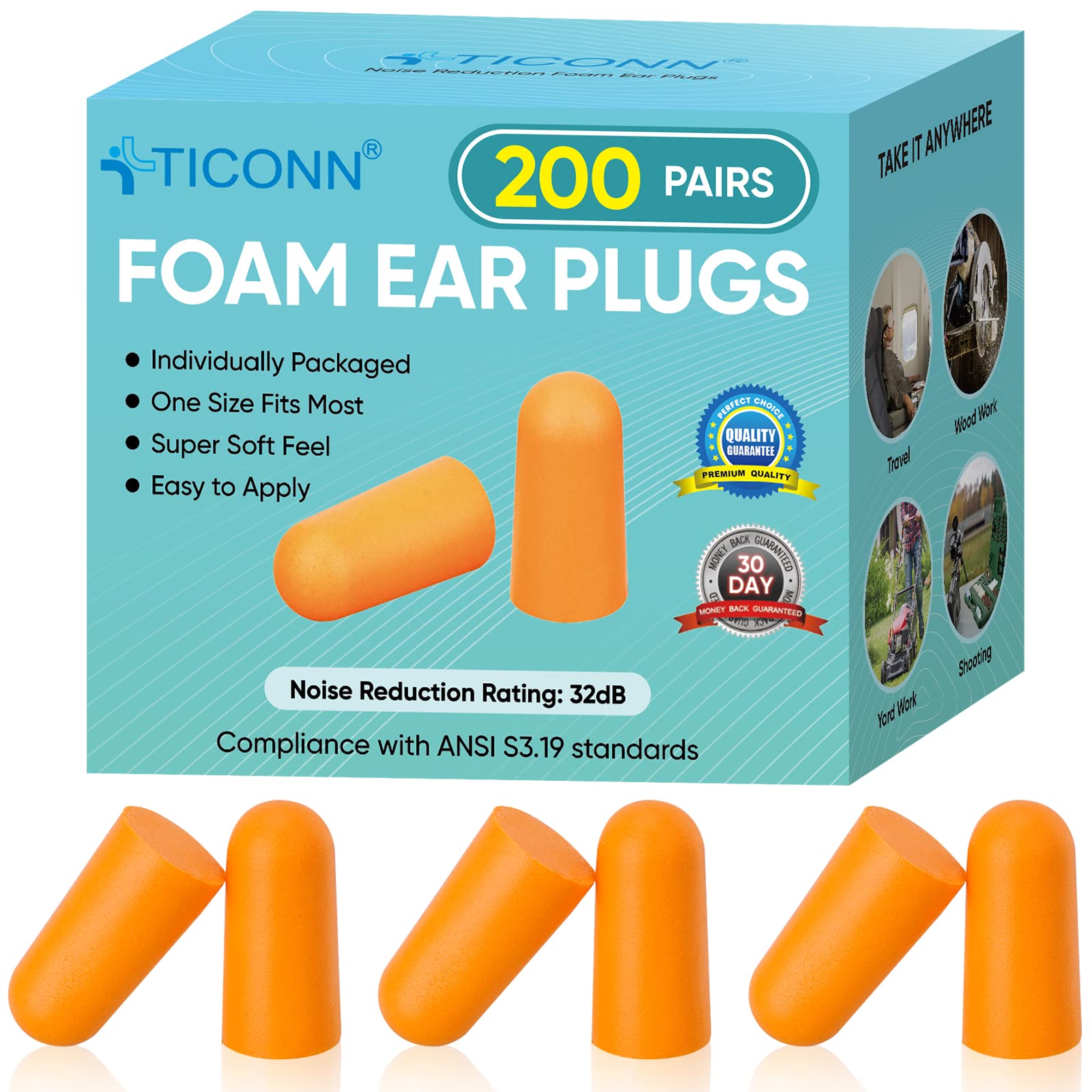TICONN study and work ear plugs offer focused concentration and comfort.