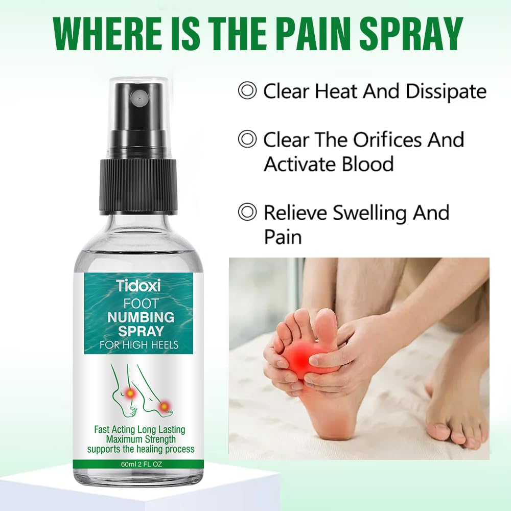 Tidoxi menthol spray visual highlights refreshing, soothing sensation after long walks or sports.