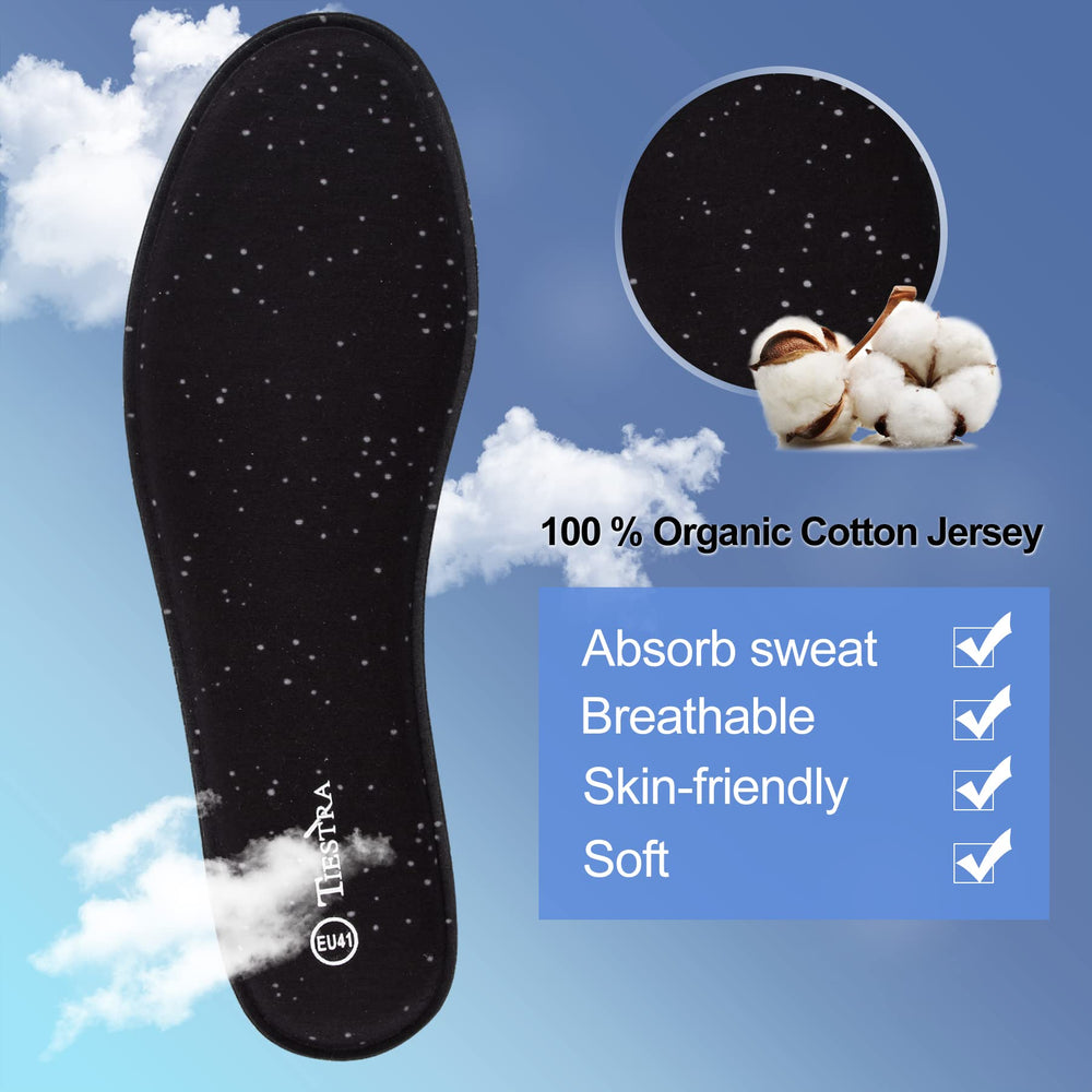 Breathable inner soles emphasizing airflow and dryness.